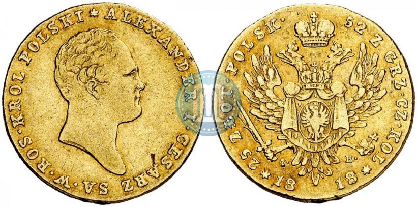 Picture 25 złotych 1818 year IB 