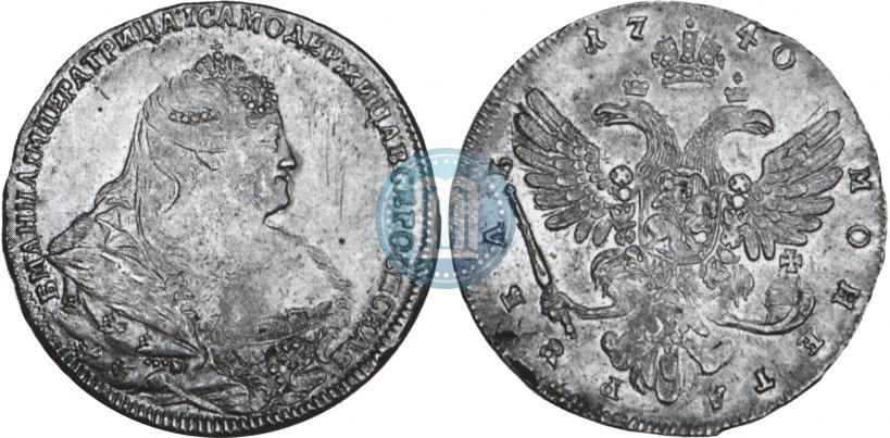Фото 1 рубль 1740 года  "Московский тип"