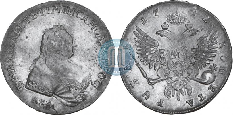 Фото 1 рубль 1742 года ММД 