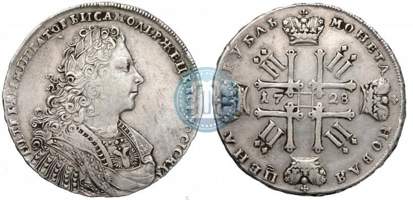 Фото 1 рубль 1728 года  "Тип 1728"