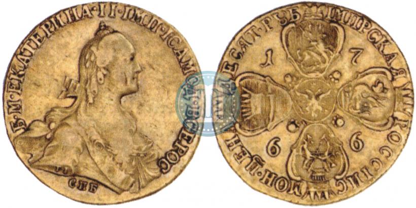 Picture 10 roubles 1766 year СПБ 