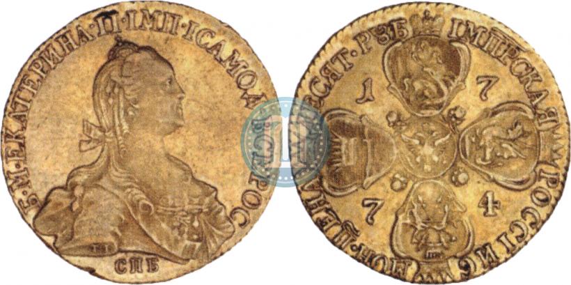 Picture 10 roubles 1774 year СПБ 