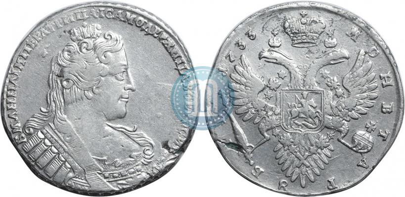 Фото 1 рубль 1733 года  