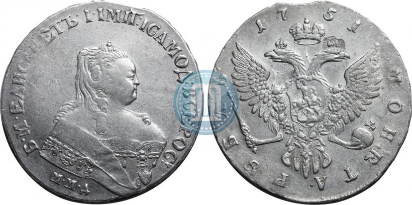 Фото 1 рубль 1751 года ММД 