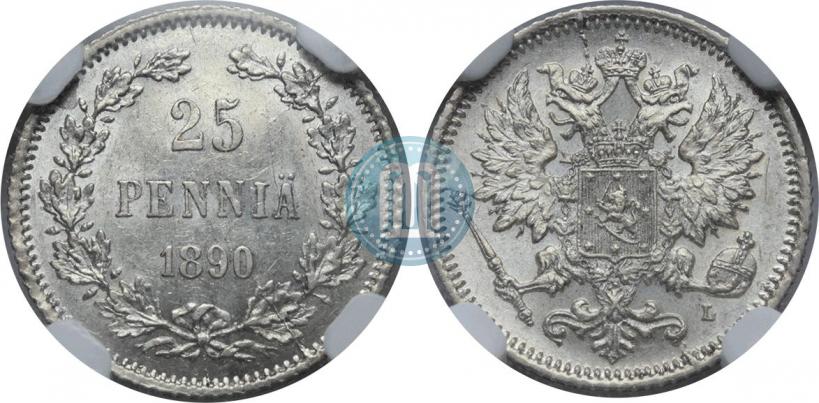 Picture 25 pennia 1890 year L 