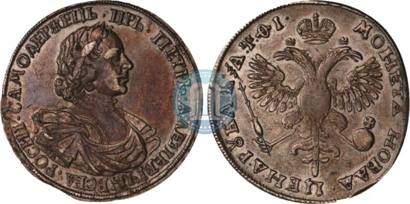 Фото 1 рубль 1719 года OK "Портрет в латах"