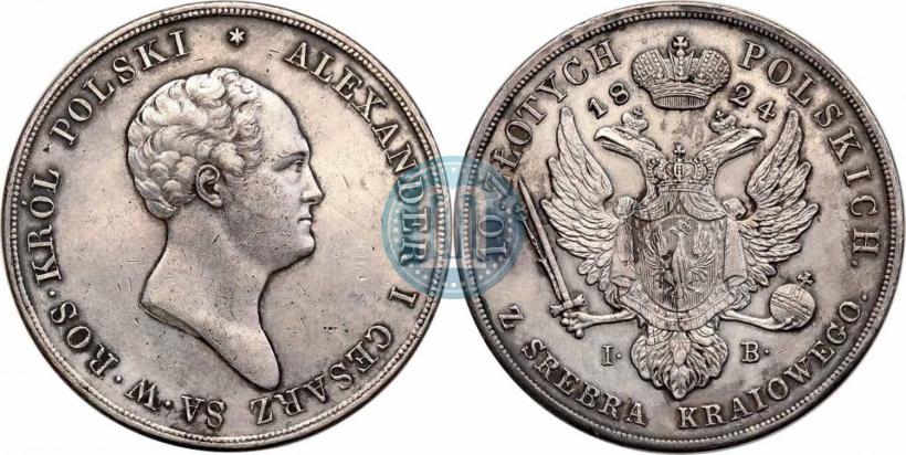 Фото 10 злотых 1824 года IB 