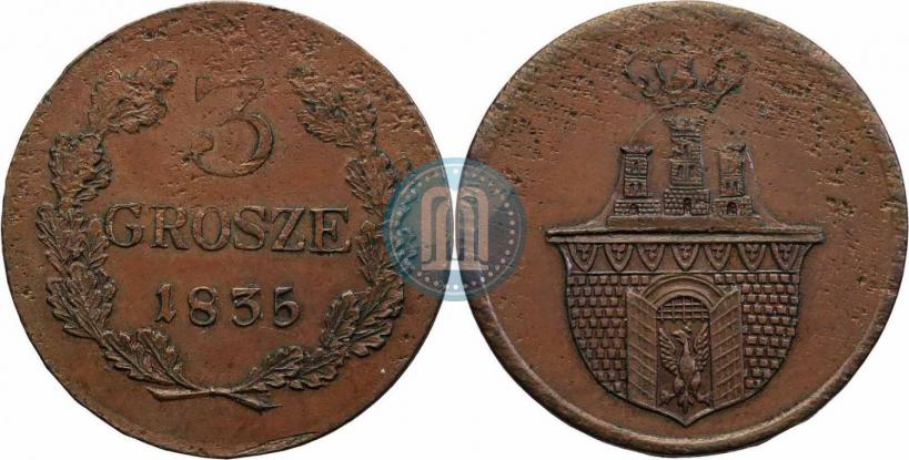 Picture 3 grosze 1835 year  "Pattern"