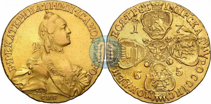 Picture 10 roubles 1765 year СПБ 