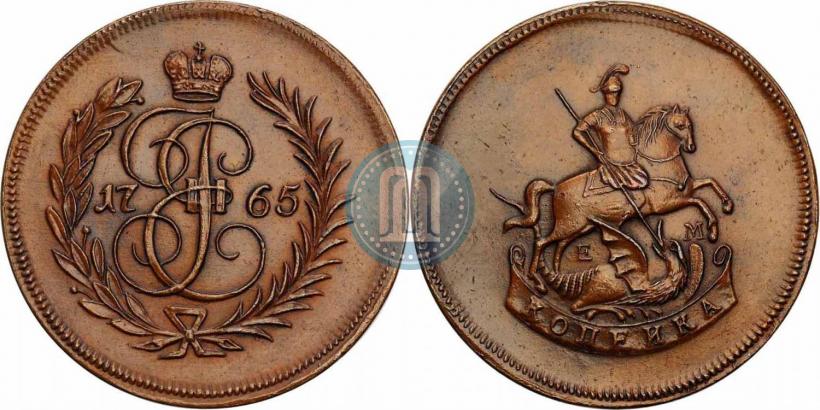 Picture 1 kopeck 1765 year  