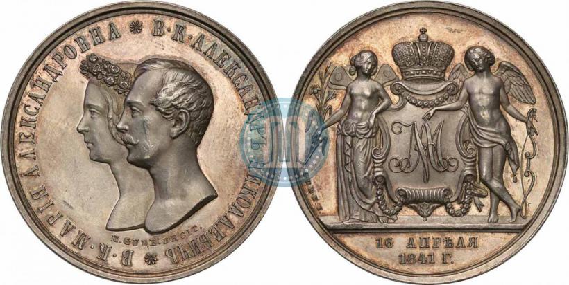 Picture Medal 1841 year H. GUBE. FECIT "In the memory of the wedding of the crown prince"
