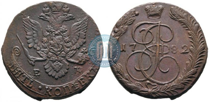 Фото 5 копеек 1782 года ЕМ 