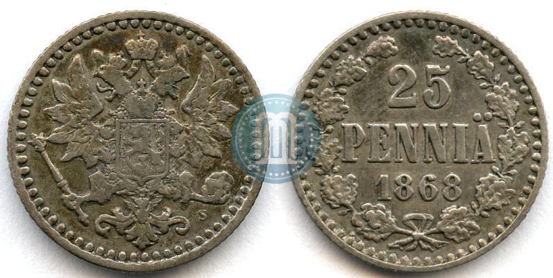 Picture 25 pennia 1868 year S 