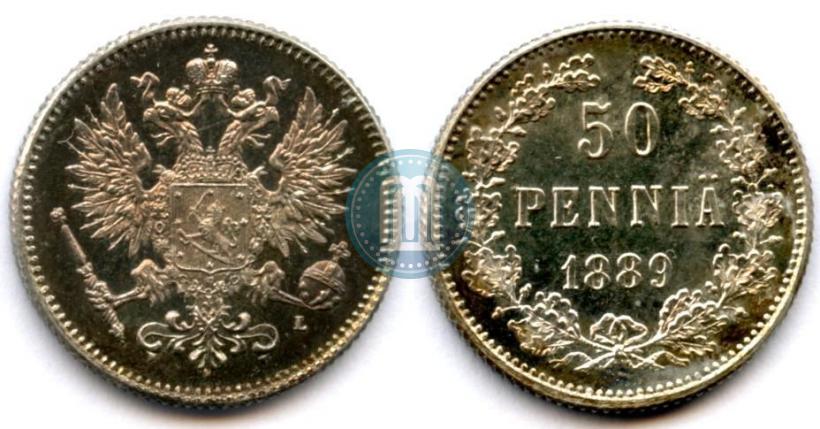 Фото 50 пенни 1889 года L 