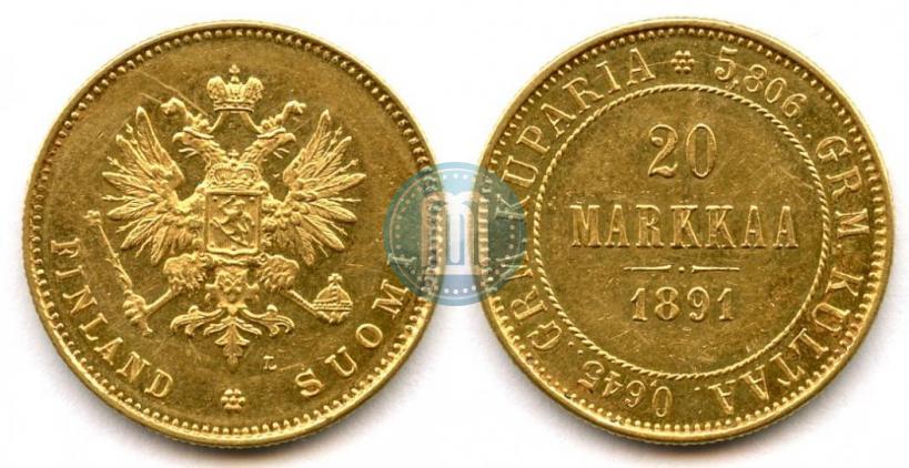 Picture 20 markkaa 1891 year L 