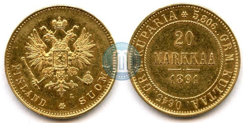 Picture 20 markkaa 1891 year L 