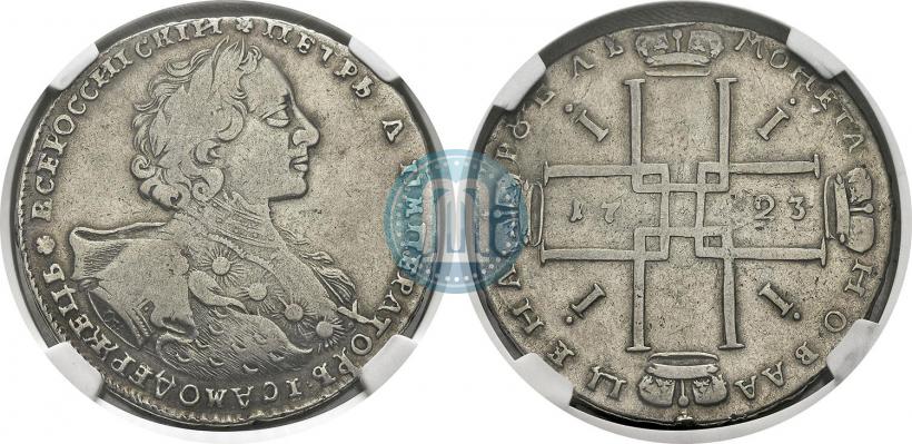 Фото 1 рубль 1723 года OK "Портрет в горностаевой мантии"