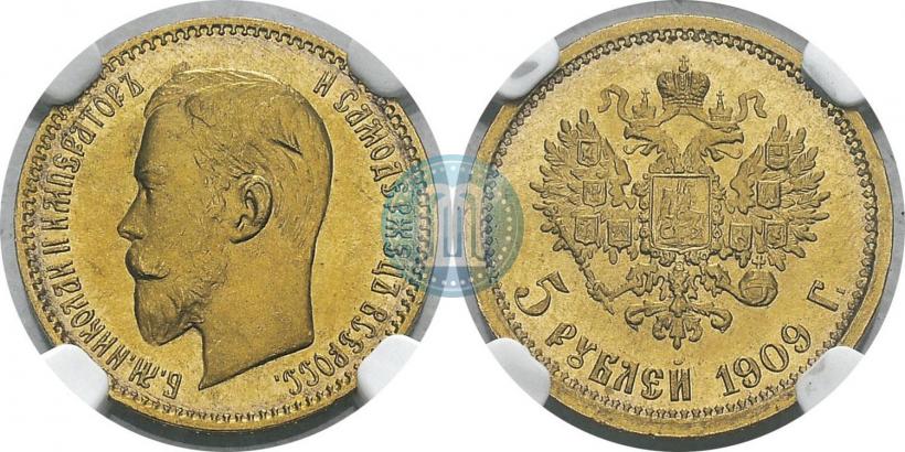 Picture 5 roubles 1909 year (ЭБ) 