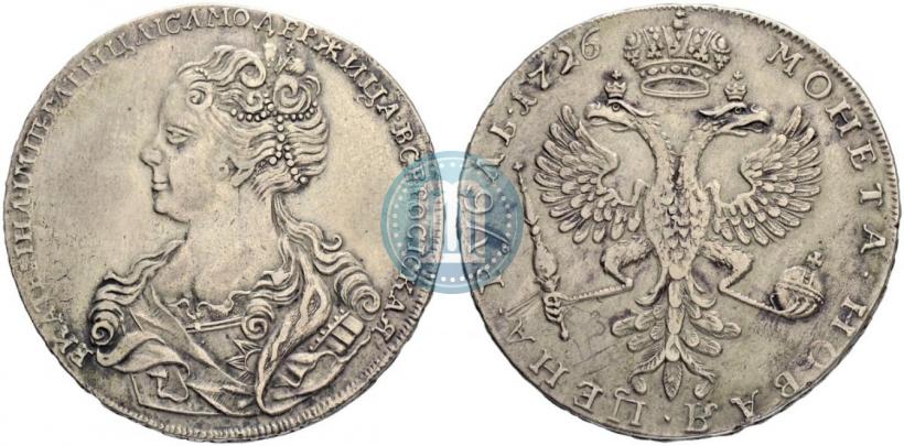 Picture 1 rouble 1726 year  "Moscow type, portrait turned to the left"