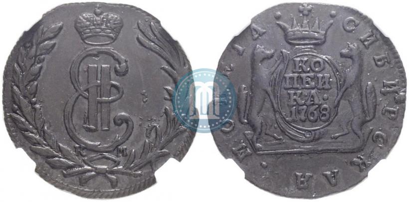 Фото 1 копейка 1768 года КМ 