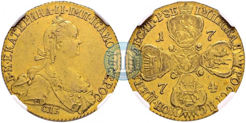 Picture 10 roubles 1774 year СПБ 