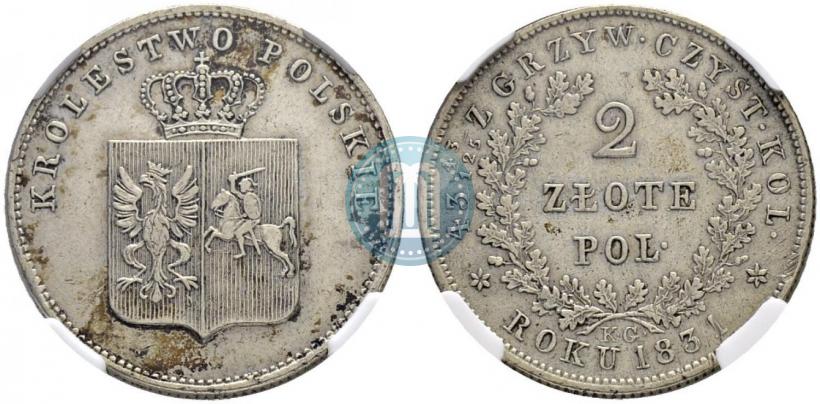 Picture 2 złote 1831 year KG "Polish uprising"