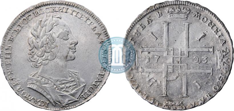 Picture 1 rouble 1723 year  "Portrait in ancient armour"