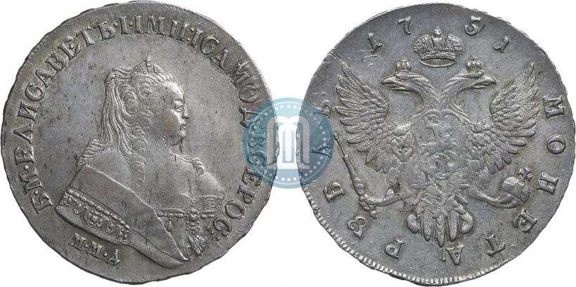 Фото 1 рубль 1751 года ММД 
