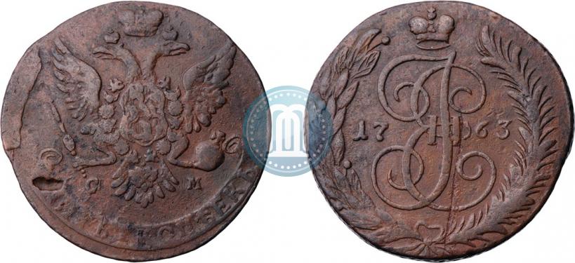 Picture 5 kopecks 1763 year СМ 
