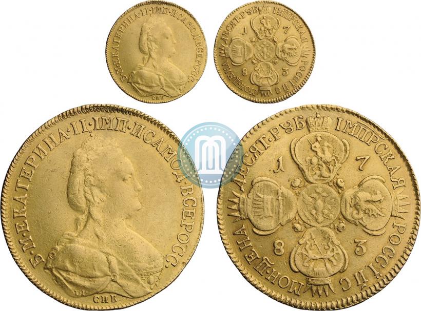 Фото 10 рублей 1783 года СПБ 