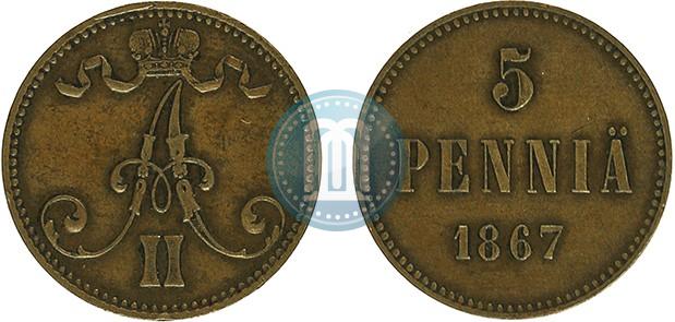 Фото 5 пенни 1867 года  