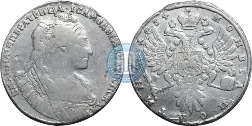 Фото Полтина 1734 года  "Тип 1735 года"