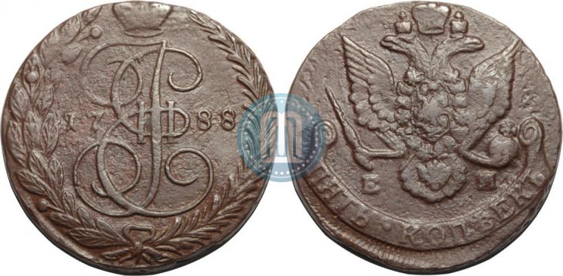 Фото 5 копеек 1788 года ЕМ 