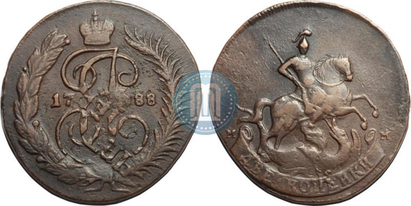 Фото 2 копейки 1788 года ММ 