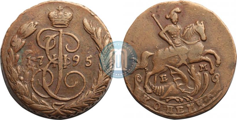 Picture 1 kopeck 1795 year ЕМ 