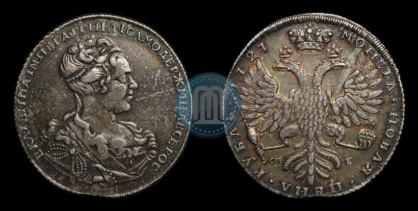 Picture 1 rouble 1727 year СПБ "High haircut"