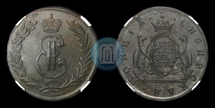 Фото 5 копеек 1774 года КМ 