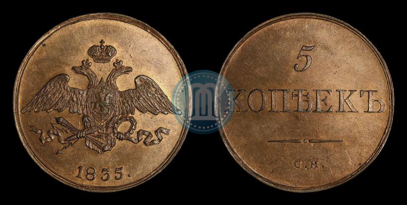Picture 5 kopecks 1835 year СМ 