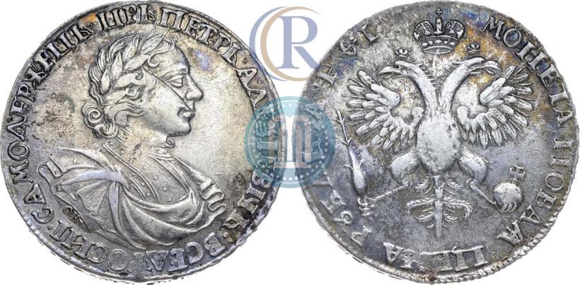Фото 1 рубль 1719 года OK-L "Портрет в латах"