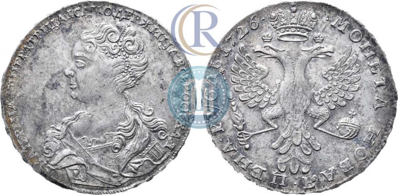 Picture 1 rouble 1726 year  "Moscow type, portrait turned to the left"