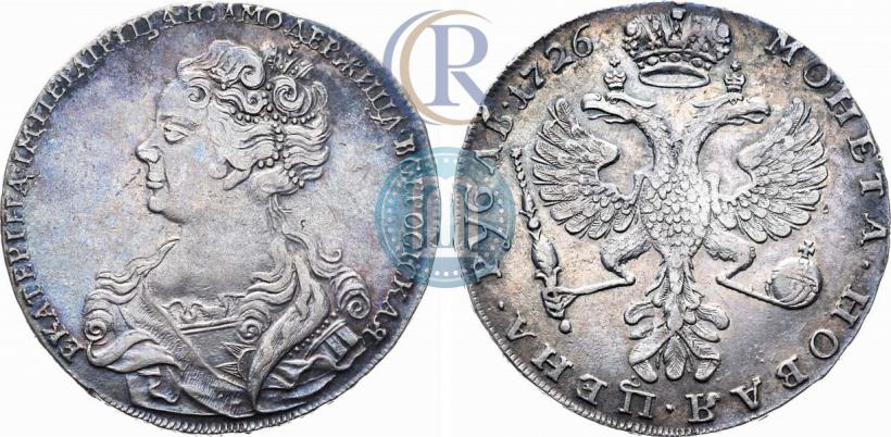 Picture 1 rouble 1726 year  "Moscow type, portrait turned to the left"