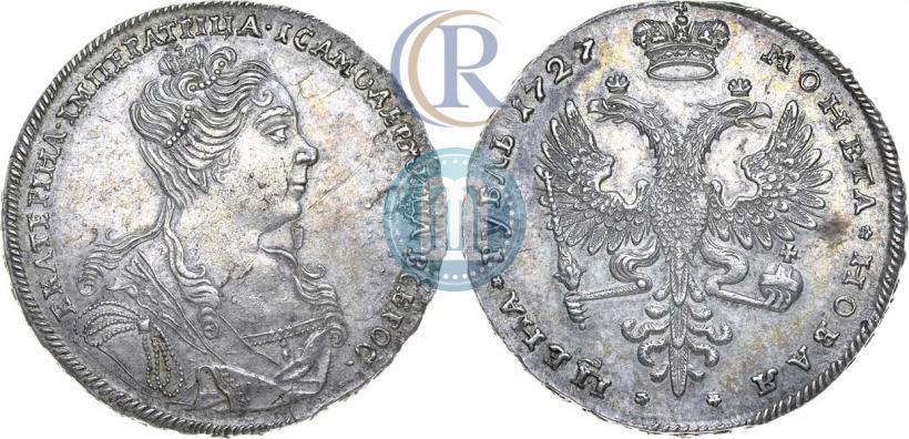 Picture 1 rouble 1727 year  "Moscow type, portrait turned to the right"