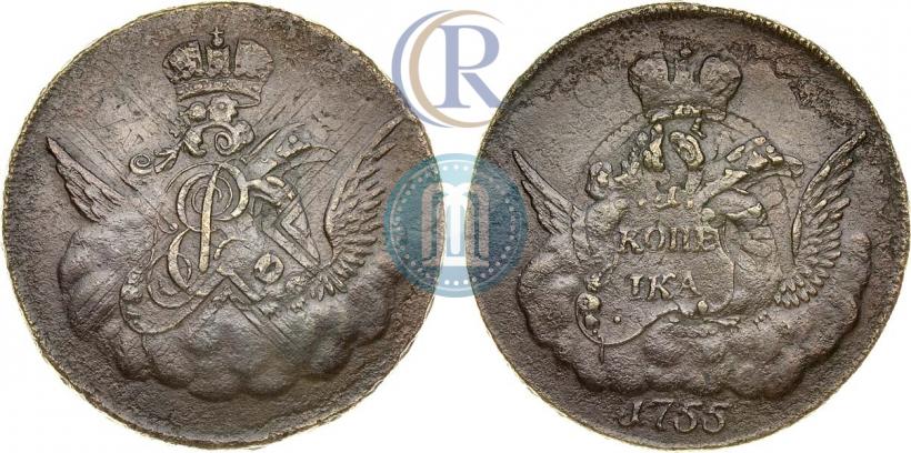 Фото 1 копейка 1755 года  