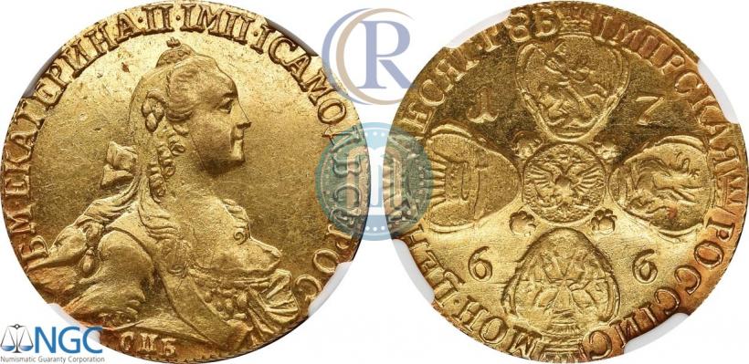 Picture 10 roubles 1766 year СПБ 