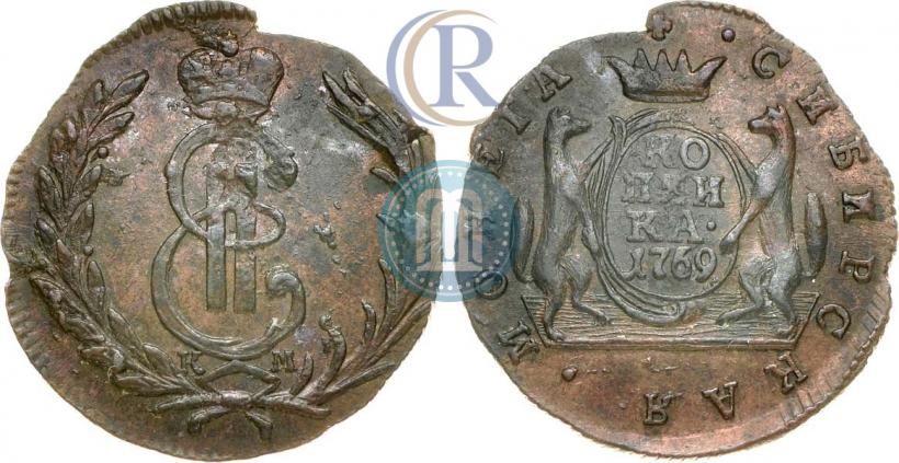 Picture 1 kopeck 1769 year КМ 