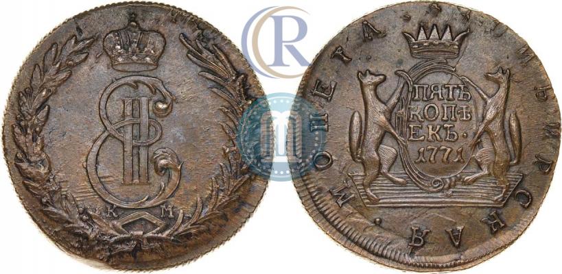 Picture 5 kopecks 1771 year КМ 
