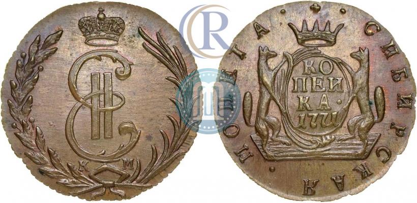 Picture 1 kopeck 1771 year КМ 