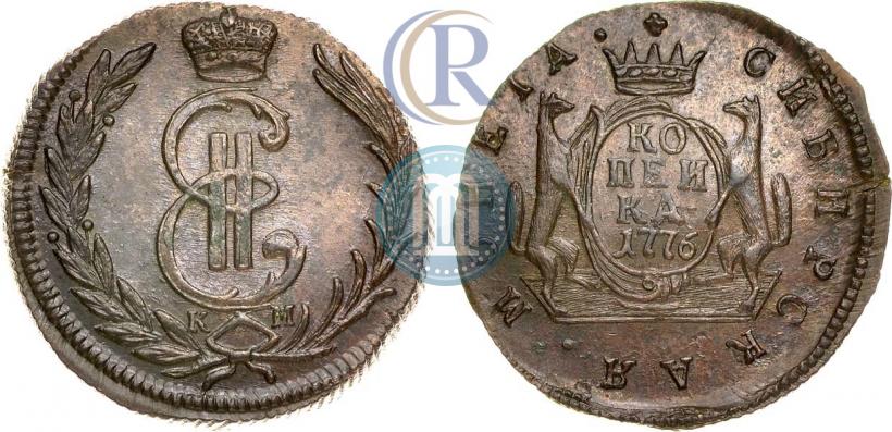 Фото 1 копейка 1776 года КМ 