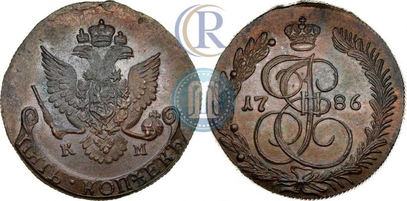 Picture 5 kopecks 1786 year КМ 