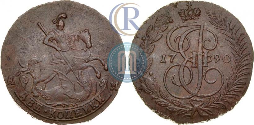 Picture 2 kopecks 1790 year АМ 